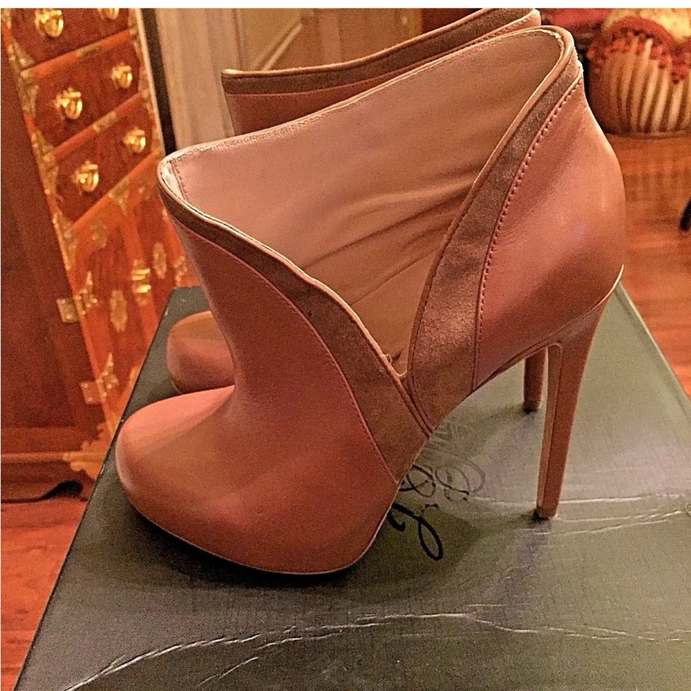Alejandro Ingelmo Brown Leather Stiletto "Grace" Ankle Booties - Size 37